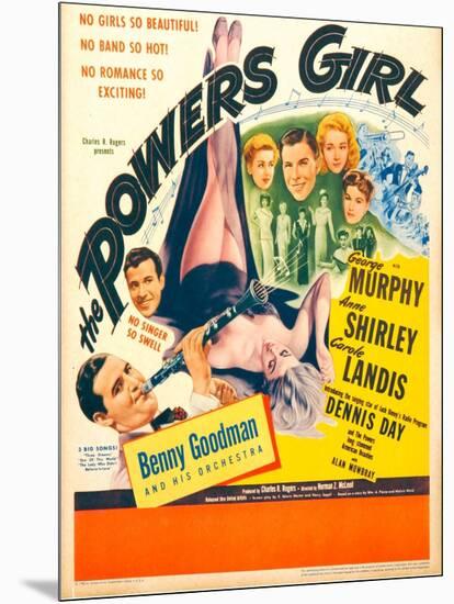 The Powers Girl, Benny Goodman on window card, 1943-null-Mounted Art Print