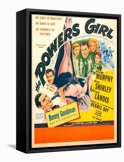 The Powers Girl, Benny Goodman on window card, 1943-null-Framed Stretched Canvas