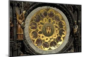 The Prague Astronomical Clock, the Calendar-Josef Manes-Mounted Giclee Print