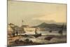 The Praya Grande, Macao, from the South, with St Peter's Fort to the Left, 1830-1845 (W/C on Paper)-George Chinnery-Mounted Giclee Print