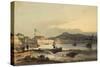 The Praya Grande, Macao, from the South, with St Peter's Fort to the Left, 1830-1845 (W/C on Paper)-George Chinnery-Stretched Canvas