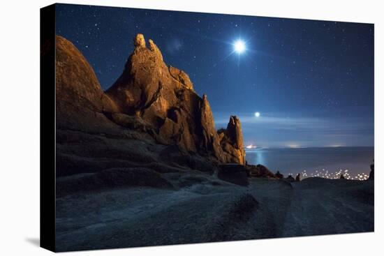 The Pre-Inca, Chiripa Culture, Horca Del Inca Ruins at Night Near Copacabana-Alex Saberi-Stretched Canvas