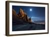 The Pre-Inca, Chiripa Culture, Horca Del Inca Ruins at Night Near Copacabana-Alex Saberi-Framed Photographic Print