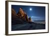 The Pre-Inca, Chiripa Culture, Horca Del Inca Ruins at Night Near Copacabana-Alex Saberi-Framed Photographic Print