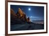 The Pre-Inca, Chiripa Culture, Horca Del Inca Ruins at Night Near Copacabana-Alex Saberi-Framed Photographic Print