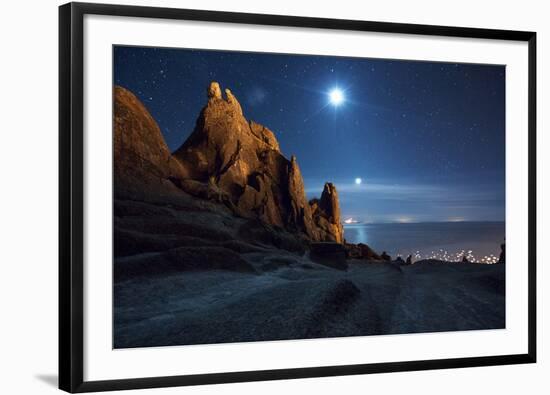 The Pre-Inca, Chiripa Culture, Horca Del Inca Ruins at Night Near Copacabana-Alex Saberi-Framed Photographic Print