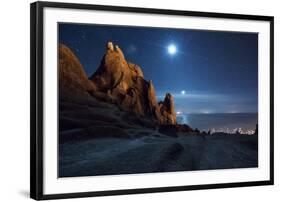 The Pre-Inca, Chiripa Culture, Horca Del Inca Ruins at Night Near Copacabana-Alex Saberi-Framed Photographic Print