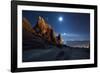 The Pre-Inca, Chiripa Culture, Horca Del Inca Ruins at Night Near Copacabana-Alex Saberi-Framed Photographic Print