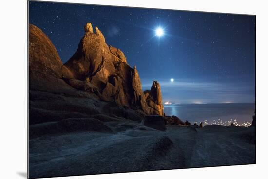 The Pre-Inca, Chiripa Culture, Horca Del Inca Ruins at Night Near Copacabana-Alex Saberi-Mounted Photographic Print