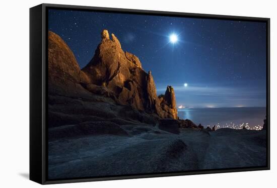 The Pre-Inca, Chiripa Culture, Horca Del Inca Ruins at Night Near Copacabana-Alex Saberi-Framed Stretched Canvas