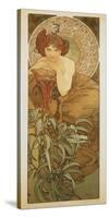 The Precious Stones: L'Emeraude-Alphonse Mucha-Stretched Canvas