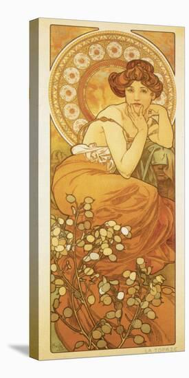 The Precious Stones: La Topaze-Alphonse Mucha-Stretched Canvas