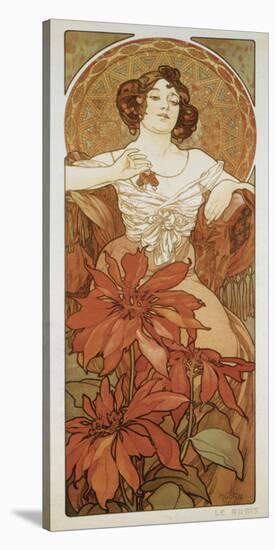 The Precious Stones: Le Rubis-Alphonse Mucha-Stretched Canvas