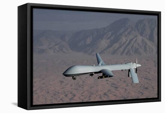 The Predator Drone Carrying Hellfire Missiles in Flight, Dec. 16, 2008-null-Framed Stretched Canvas