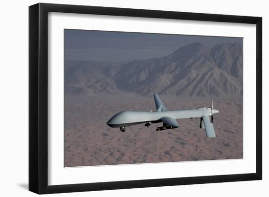 The Predator Drone Carrying Hellfire Missiles in Flight, Dec. 16, 2008-null-Framed Photo