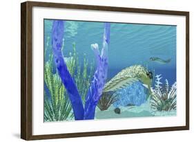 The Predator Opabinia Uses its Proboscis to Eat a Trilobite-Stocktrek Images-Framed Art Print