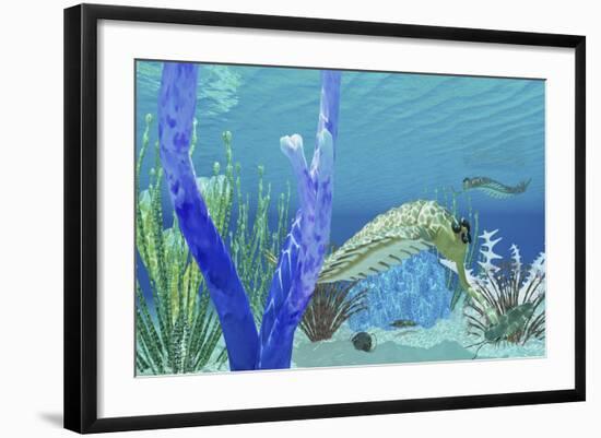 The Predator Opabinia Uses its Proboscis to Eat a Trilobite-Stocktrek Images-Framed Art Print