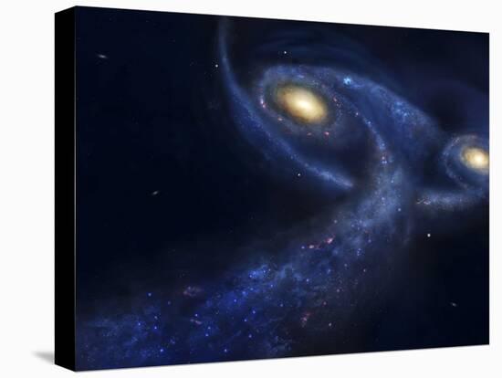 The Predicted Collision Between the Andromeda Galaxy and the Milky Way-Stocktrek Images-Stretched Canvas