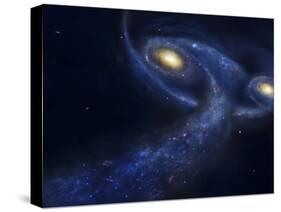 The Predicted Collision Between the Andromeda Galaxy and the Milky Way-Stocktrek Images-Stretched Canvas