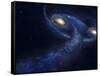 The Predicted Collision Between the Andromeda Galaxy and the Milky Way-Stocktrek Images-Framed Stretched Canvas