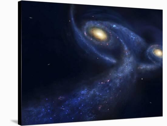 The Predicted Collision Between the Andromeda Galaxy and the Milky Way-Stocktrek Images-Stretched Canvas