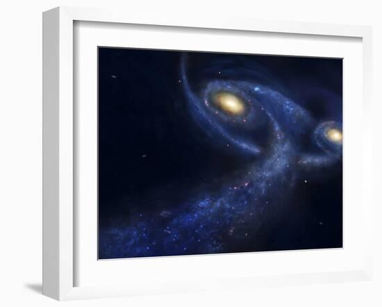 The Predicted Collision Between the Andromeda Galaxy and the Milky Way-Stocktrek Images-Framed Photographic Print