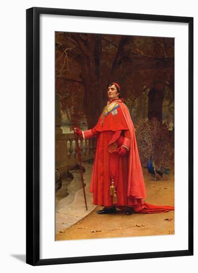 The Preening Peacock-Jean Georges Vibert-Framed Art Print