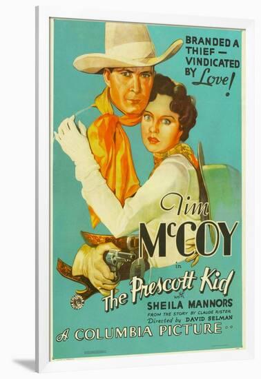 THE PRESCOTT KID, from left: Tim McCoy, Sheila Mannors (aka Sheila Bromley), 1934.-null-Framed Art Print