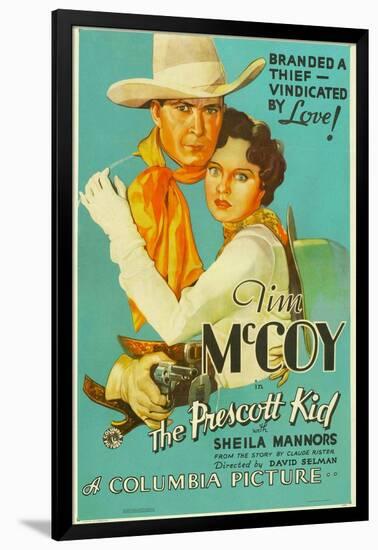 THE PRESCOTT KID, from left: Tim McCoy, Sheila Mannors (aka Sheila Bromley), 1934.-null-Framed Art Print