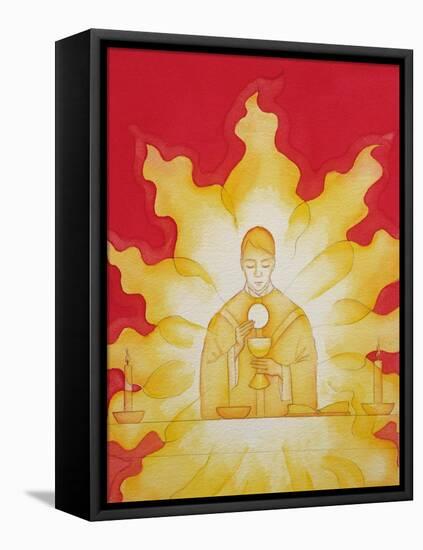 The Presence of Jesus Christ in the Holy Eucharist Is Like a Consuming Fire, 2003-Elizabeth Wang-Framed Stretched Canvas