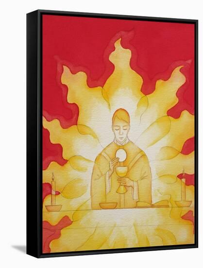 The Presence of Jesus Christ in the Holy Eucharist Is Like a Consuming Fire, 2003-Elizabeth Wang-Framed Stretched Canvas