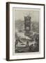 The Present State of the Tower Bridge, a View from the Tower Pier, Surrey Side-Henri Lanos-Framed Giclee Print