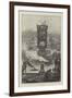 The Present State of the Tower Bridge, a View from the Tower Pier, Surrey Side-Henri Lanos-Framed Giclee Print