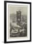 The Present State of the Tower Bridge, a View from the Tower Pier, Surrey Side-Henri Lanos-Framed Giclee Print