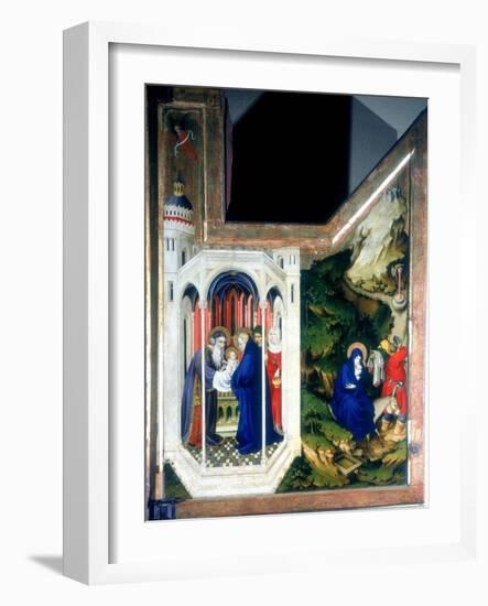 The Presentation at the Temple and the Flight into Egypt, 1394-1399-Melchior Broederlam-Framed Giclee Print
