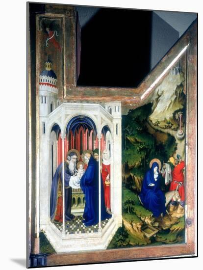 The Presentation at the Temple and the Flight into Egypt, 1394-1399-Melchior Broederlam-Mounted Giclee Print