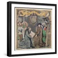 The Presentation of a Book to a Lord (Vellum)-Master of the St. Bartholomew Altarpiece-Framed Giclee Print