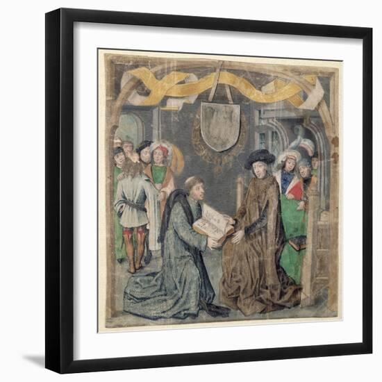 The Presentation of a Book to a Lord (Vellum)-Master of the St. Bartholomew Altarpiece-Framed Giclee Print