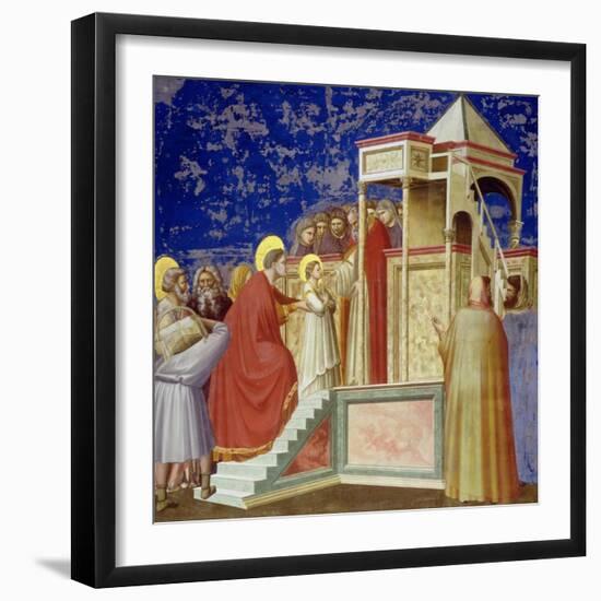 The Presentation of the Virgin at the Temple, circa 1305-Giotto di Bondone-Framed Giclee Print