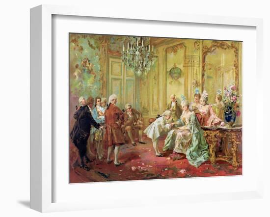 The Presentation of the Young Mozart to Mme De Pompadour at Versailles in 1763-Vicente De Paredes-Framed Giclee Print