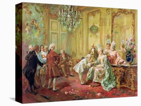 The Presentation of the Young Mozart to Mme De Pompadour at Versailles in 1763-Vicente De Paredes-Stretched Canvas