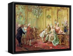 The Presentation of the Young Mozart to Mme De Pompadour at Versailles in 1763-Vicente De Paredes-Framed Stretched Canvas