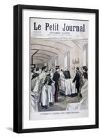 The President of the Republic, Felix Faure, Visiting Saint-Antoine Hospital, Paris, 1895-null-Framed Giclee Print