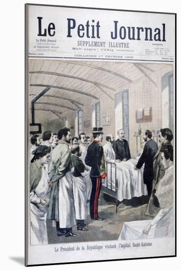 The President of the Republic, Felix Faure, Visiting Saint-Antoine Hospital, Paris, 1895-null-Mounted Giclee Print