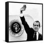 The Presidental Seal at Shoulder for Last Time, Pres Richard Nixon Exits Washington, Aug 9, 1974-null-Framed Stretched Canvas