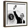 The Presidental Seal at Shoulder for Last Time, Pres Richard Nixon Exits Washington, Aug 9, 1974-null-Framed Photo