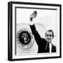 The Presidental Seal at Shoulder for Last Time, Pres Richard Nixon Exits Washington, Aug 9, 1974-null-Framed Photo