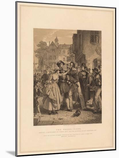'The Press-Gang: Seizing a Waterman on Tower Hill on the Morning of His Marriage', (1878)-Alexander Johnston-Mounted Giclee Print