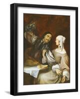 The Pressing Invitation to Drink, C.1648-Gerard ter Borch-Framed Giclee Print