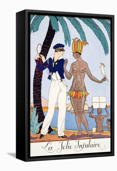 The Pretty Islander-Georges Barbier-Framed Stretched Canvas
